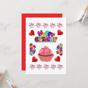 Happy Valentine's Day Happy Birthday Invitation Kaart