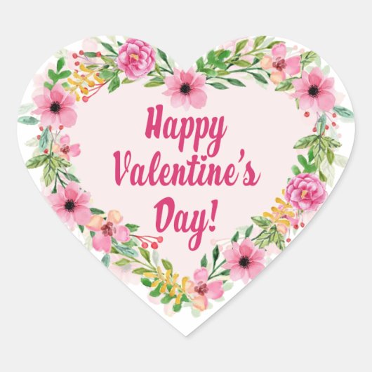 Happy Valentine's Day Hart Sticker (Voorkant)