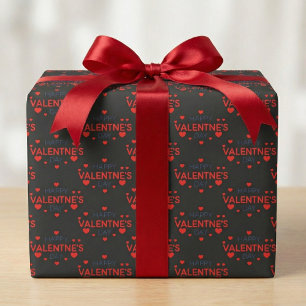 Happy Valentine's Day Heart Gift Wrap Cadeaupapier