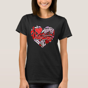 Happy Valentines Day Heart Love Valentijn Mannen W T-shirt