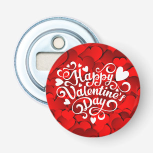 Happy Valentine's Day Heart Shape-23803 Button Flesopener
