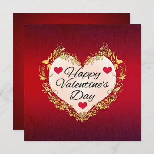 Happy Valentine's Day Heart Shape-47949 Notitiekaartje (Voorkant / Achterkant)