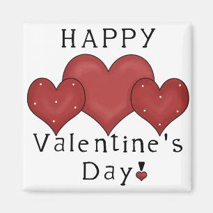 Happy Valentine's Day Hearts D7 - Frig Magnet Magneet