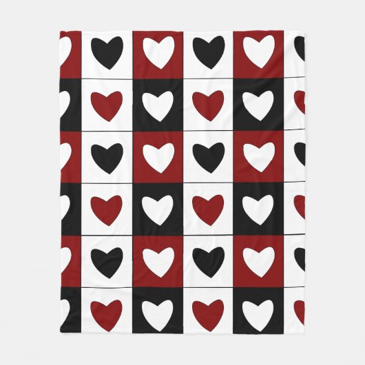 Happy Valentines Day Hearts Pattern Fleece Deken (Voorkant)