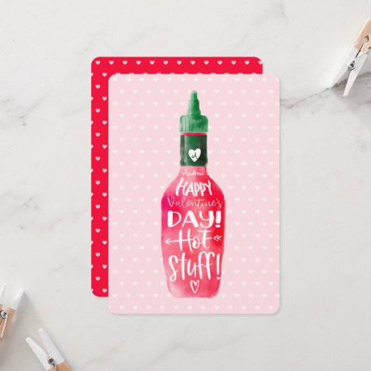 Happy Valentine's Day Hot Suff | Fles met warme sa (Voorkant / Achterkant in situ)