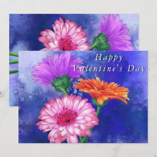Happy Valentine's Day Kaart Drie Colour Gerberas