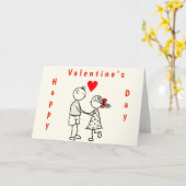 Happy Valentine's Day Kaart met Romantic Couple (Gele Bloem)