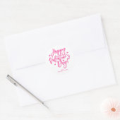 Happy Valentine's Day Kalligrafie Script Ronde Sticker (Envelop)
