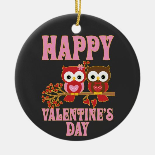 Happy Valentine's Day Keramisch Ornament (Voorkant)
