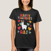 Happy Valentines Day Llama Heart Love Groovy T-shirt (Voorkant)