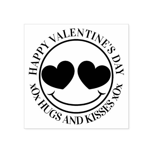Happy Valentine's Day Love Face Rubberstempel (Afrduk)