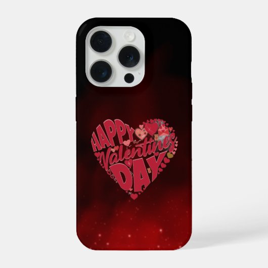 Happy Valentine's Day Love Heart iPhone Hoesje (Achterkant)