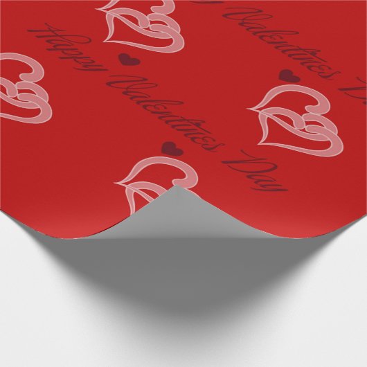 Happy Valentines Day Love Pattern Cadeaupapier (Hoek)
