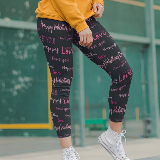 Happy Valentine's day Love Script Gift Leggings