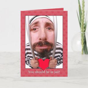Happy Valentine's Day Man in de gevangenis Stealin Feestdagen Kaart