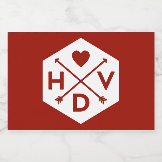 Happy Valentine's Day Mini Mousserende Wijn Label Sparkling Wijnetiket (Enkel label)