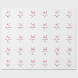 Happy valentine's day monogram pink name love girl cadeaupapier