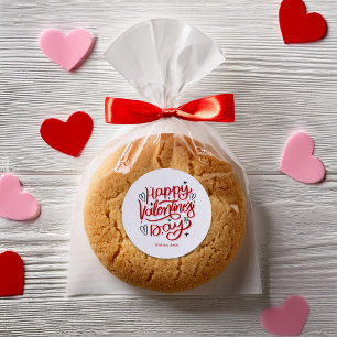 "Happy Valentines Day" op persoonlijke titel Ronde Sticker