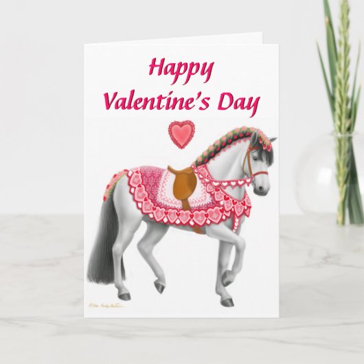 Happy Valentines Day Parade Horse Kaart (Voorkant)