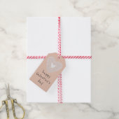 Happy Valentine's Day Peach Lace Heart Cadeaulabel (Met Touw)