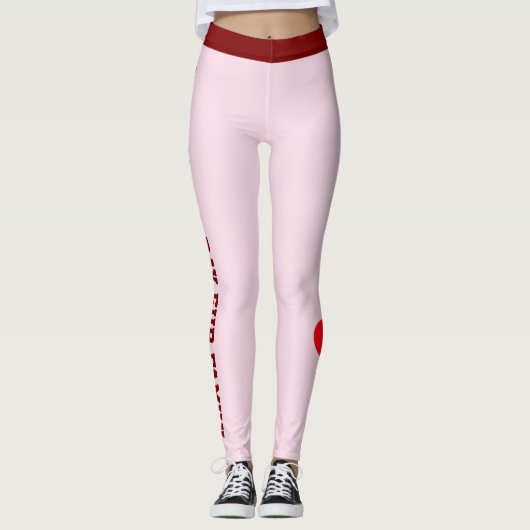 Happy Valentine's Day Pet Lovers Red Personalized Leggings (Voorkant)