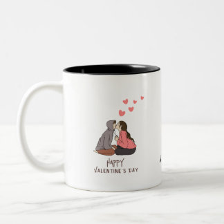 Happy Valentine's Day Photo Holiday Card Tweekleurige Koffiemok