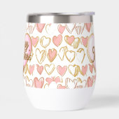 Happy Valentine's Day | Pink and Gold Hearts (Gauche)