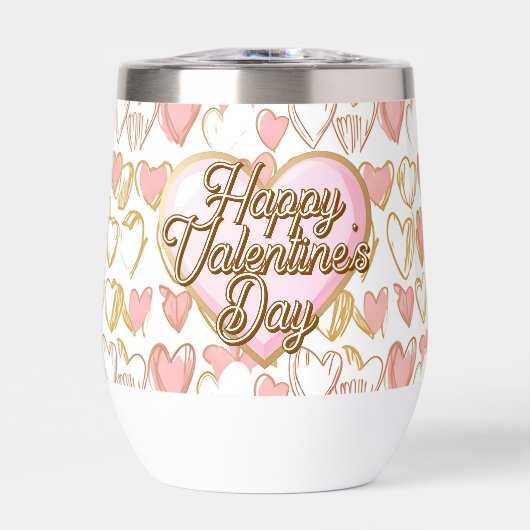 Happy Valentine's Day | Pink and Gold Hearts (Avant)