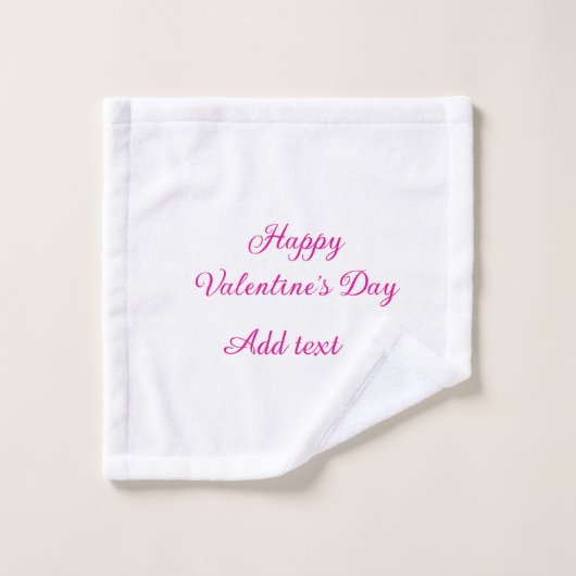 Happy Valentine's day pink text name message (Gant de toilette)