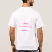 Happy Valentine's day pink text name message T-shirt (Achterkant)