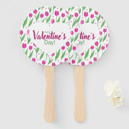 Happy Valentine's Day Pink Tulips Handwaaier