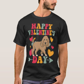 Happy Valentines Day Poodle Heart Love Groovy  1 T-shirt