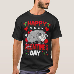 Happy Valentines Day Possum Heart Love Animal T-shirt