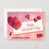 Happy Valentine's Day Post Card Briefkaart (Voorkant / Achterkant)