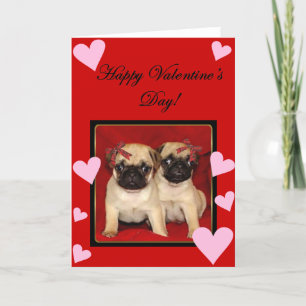 Happy Valentine's day Pugs greeting card Feestdagen Kaart