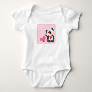 Happy Valentines Day Puppy Hearts Pink Romper