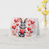 Happy Valentine's Day Rabbit Kaart (Gele Bloem)