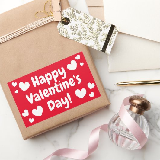 Happy Valentine's Day Rechthoekige Sticker (Geschenken)