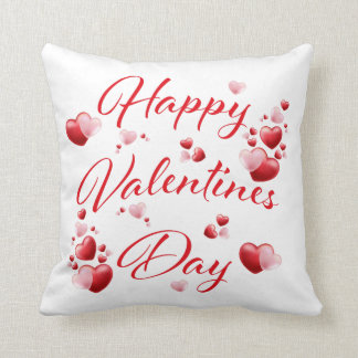 Happy Valentines Day Red en Roze Hearts Pillow Kussen