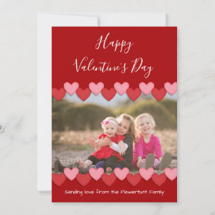 Happy Valentines Day Red Family Foto Feestdagenkaart