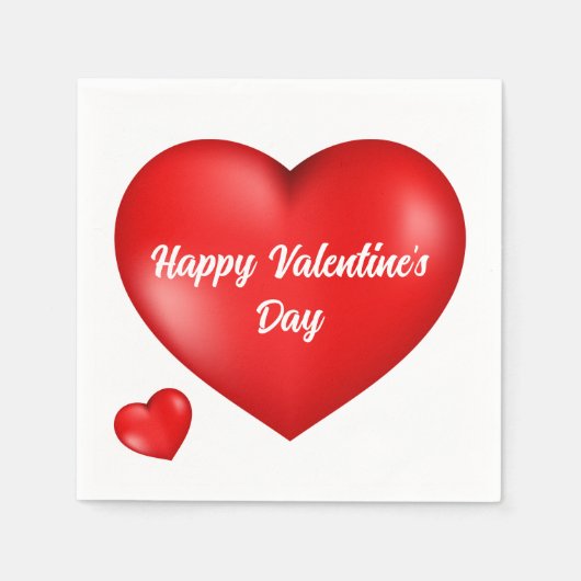 Happy Valentines Day Red hart Servet (Voorkant)