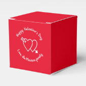 Happy Valentine's Day Red Harts aangepaste script Bedankdoosjes (Voorkant Zijde)