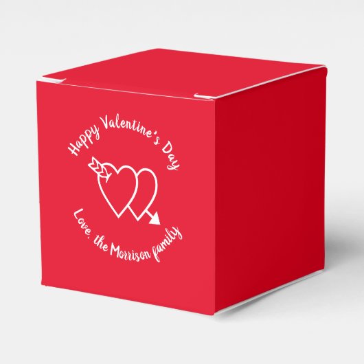 Happy Valentine's Day Red Harts aangepaste script Bedankdoosjes (Voorkant Zijde)