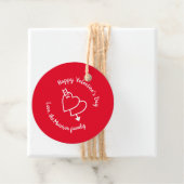 Happy Valentine's Day Red Harts aangepaste script Bedankjes Labels (In situ)