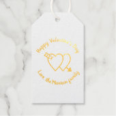 Happy Valentine's Day Red Harts aangepaste script Cadeaulabels (Voorkant)