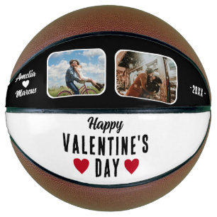 Happy Valentine's Day Red Hearts 2 Foto's Basketbal