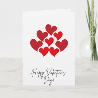 Happy Valentine's Day Red Hearts Card Feestdagen Kaart
