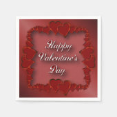 Happy Valentine's Day Red Hearts Napkins Servetten (Voorkant)