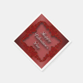 Happy Valentine's Day Red Hearts Napkins Servetten (Hoek)