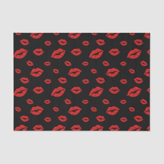 Happy Valentine's Day Red Lipstick Blot Kiss Tissuepapier (Voorkant)